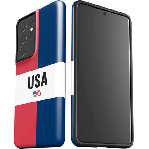 American Flag Color Block Galaxy S21 Ultra 5G Pro Case