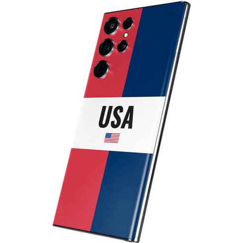 American Flag Color Block Galaxy S22 Ultra Skin