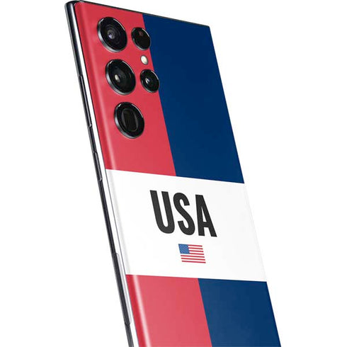 American Flag Color Block Galaxy S22 Ultra Skin