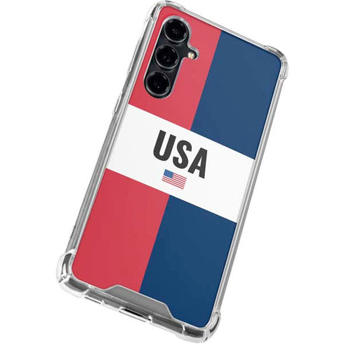 American Flag Color Block Galaxy S23 FE Clear Case