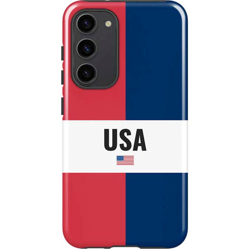 American Flag Color Block Galaxy S23 Plus Pro Case