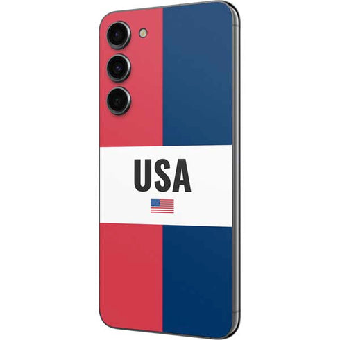 American Flag Color Block Galaxy S23 Plus Skin