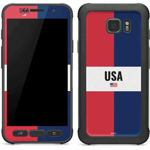 American Flag Color Block Galaxy S7 Active Skin