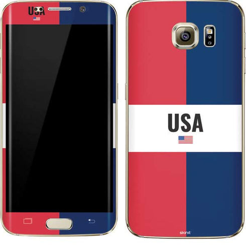 American Flag Color Block Galaxy S7 Edge Skin