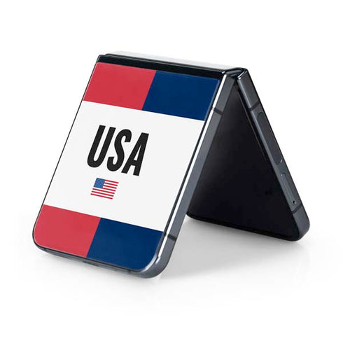 American Flag Color Block Galaxy Z Flip5 5G Skin