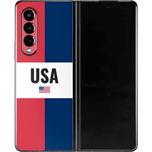 American Flag Color Block Galaxy Z Fold3 5G Skin