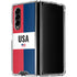 American Flag Color Block Galaxy Z Fold4 5G Clear Case
