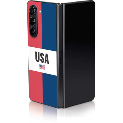 American Flag Color Block Galaxy Z Fold5 5G Skin