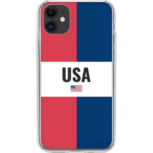 American Flag Color Block iPhone 11 Clear Case