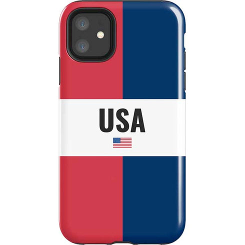American Flag Color Block iPhone 11 Impact Case