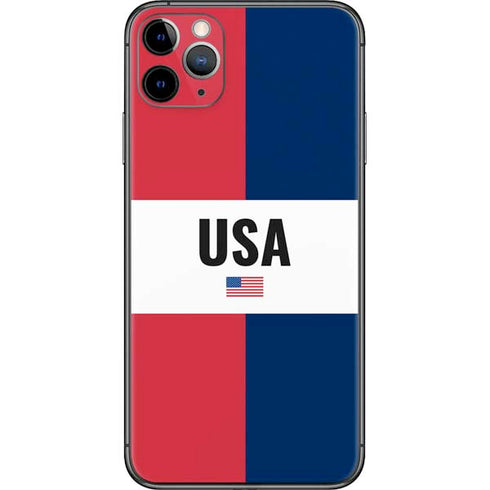 American Flag Color Block iPhone 11 Pro Max Skin