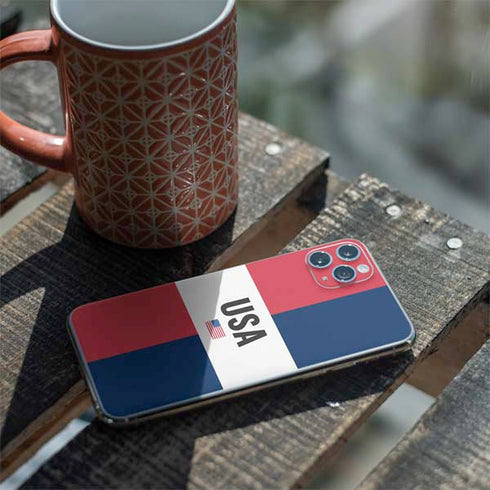 American Flag Color Block iPhone 11 Pro Max Skin