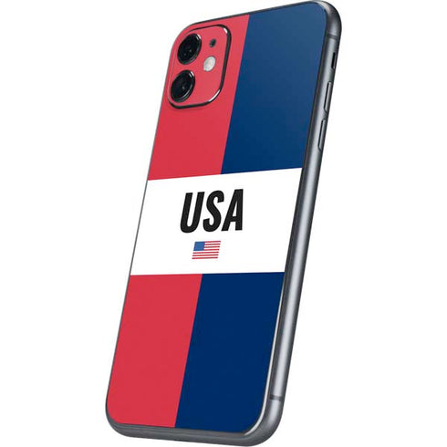 American Flag Color Block iPhone 11 Skin