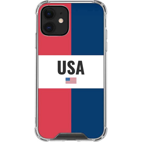 American Flag Color Block iPhone 12 Clear Case