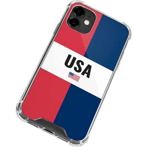 American Flag Color Block iPhone 12 Clear Case