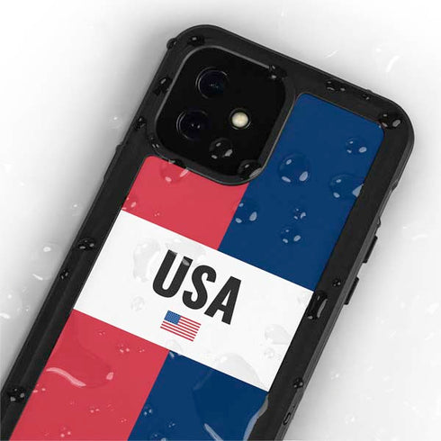 American Flag Color Block iPhone 12 Mini Waterproof Case