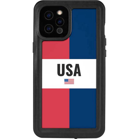 American Flag Color Block iPhone 12 Pro Max Waterproof Case
