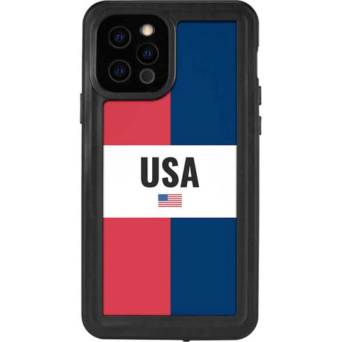 American Flag Color Block iPhone 12 Pro Waterproof Case