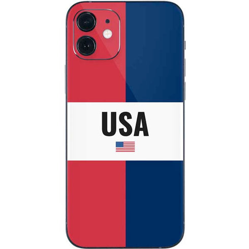 American Flag Color Block iPhone 12 Skin