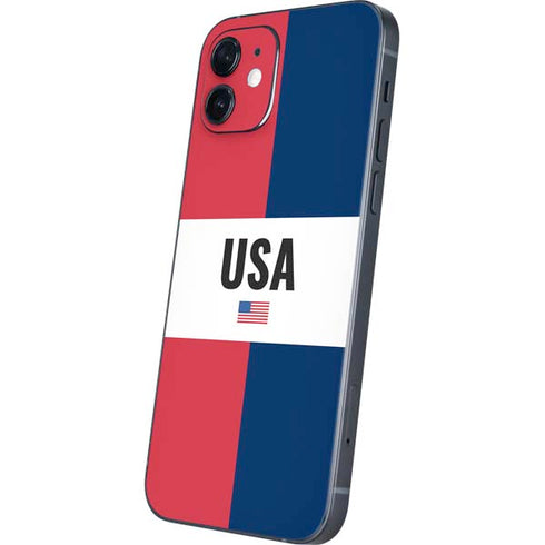 American Flag Color Block iPhone 12 Skin