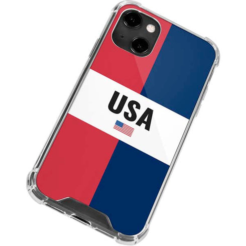 American Flag Color Block iPhone 13 Clear Case