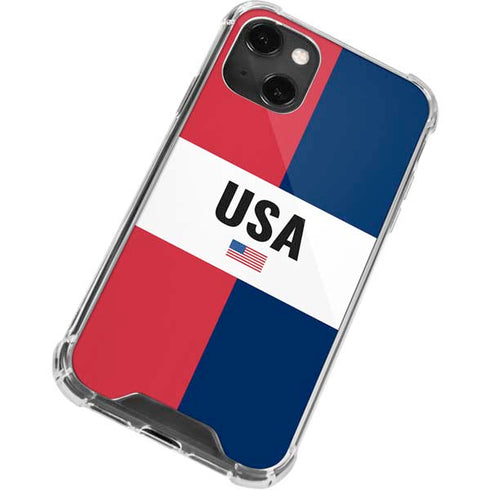 American Flag Color Block iPhone 13 Mini Clear Case