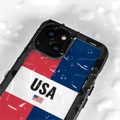 American Flag Color Block iPhone 13 Mini Waterproof Case