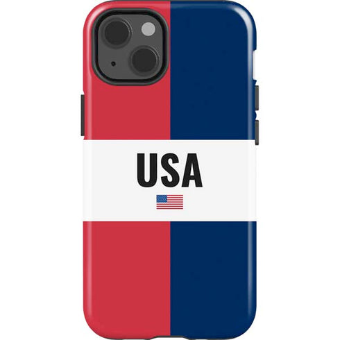 American Flag Color Block iPhone 15 Impact Case