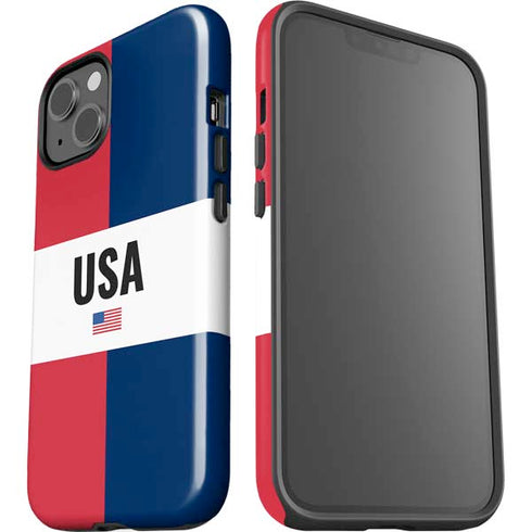 American Flag Color Block iPhone 15 Impact Case