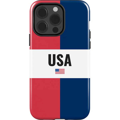 American Flag Color Block iPhone 14 Pro Impact Case
