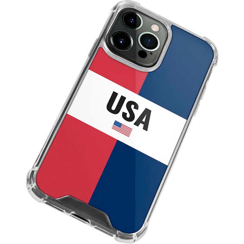 American Flag Color Block iPhone 15 Pro Max Clear Case
