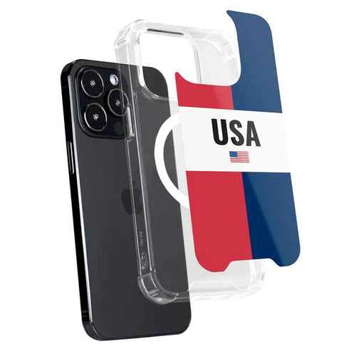 American Flag Color Block iPhone 15 Pro Max MagSafe Case