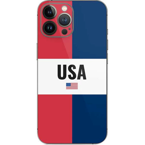 American Flag Color Block iPhone 14 Pro Max Skin