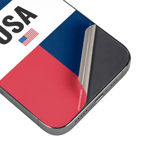 American Flag Color Block iPhone 14 Pro Max Skin