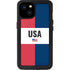 American Flag Color Block iPhone 15 Plus Waterproof Case