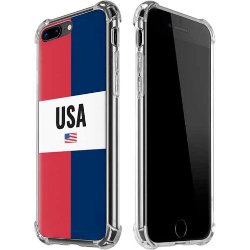 American Flag Color Block iPhone 7/8 Plus Clear Case