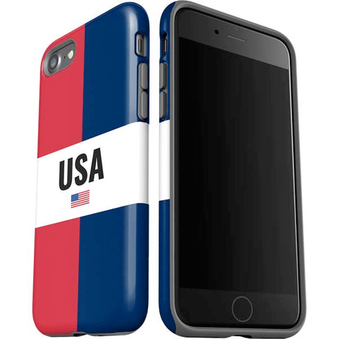 American Flag Color Block iPhone SE (2nd & 3rd Gen) Pro Case