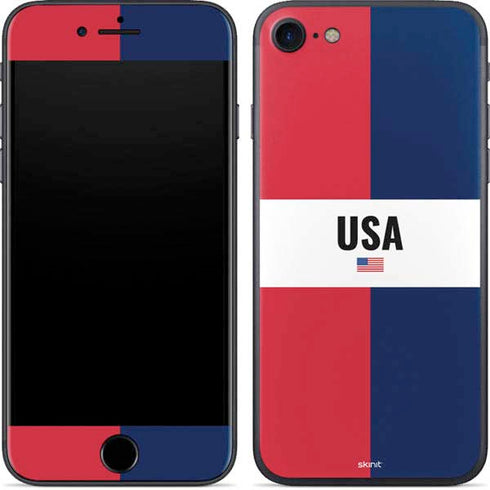 American Flag Color Block iPhone SE (2nd & 3rd Gen) Skin