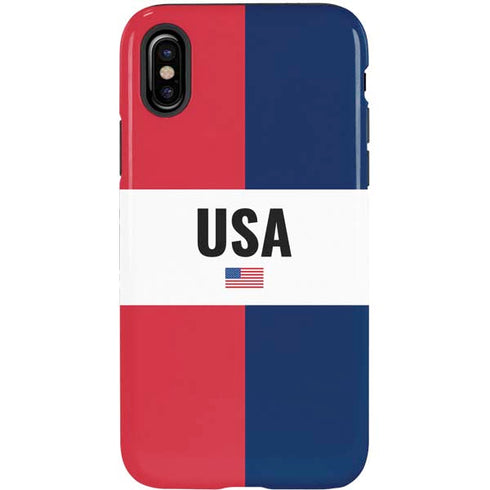 American Flag Color Block iPhone X Pro Case