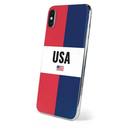 American Flag Color Block iPhone X Skin