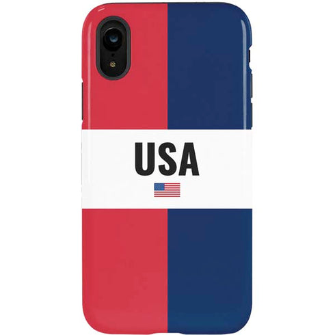 American Flag Color Block iPhone XR Pro Case
