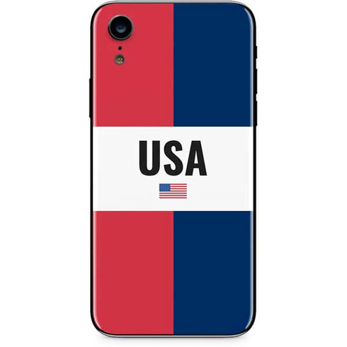 American Flag Color Block iPhone XR Skin