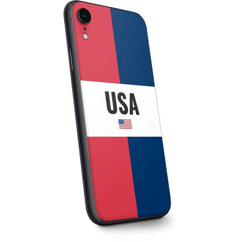 American Flag Color Block iPhone XR Skin