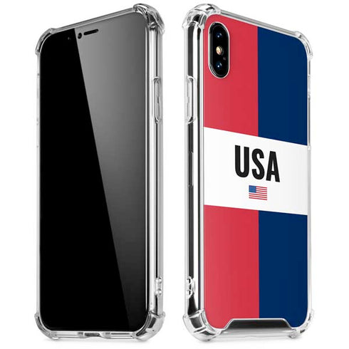 American Flag Color Block iPhone XS Max Clear Case