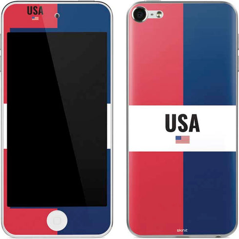 American Flag Color Block Apple iPod Skin