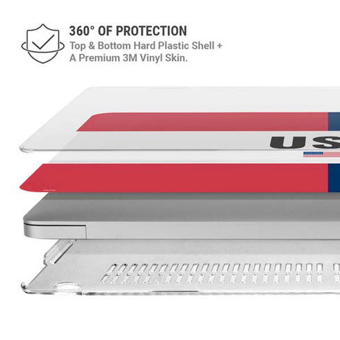 American Flag Color Block MacBook Pro 16in (2019-20) Case plus Skin