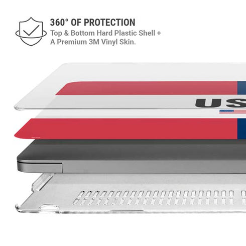 American Flag Color Block MacBook Pro 16in (2021-25) Case plus Skin