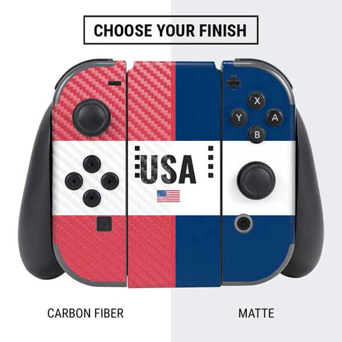 American Flag Color Block Nintendo Switch Bundle Skin