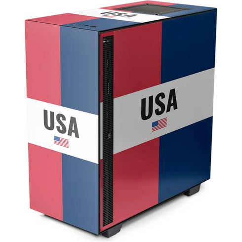 American Flag Color Block NZXT H510 Compact ATX Mid-Tower Case Skin