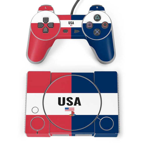 American Flag Color Block PlayStation Classic Bundle Skin